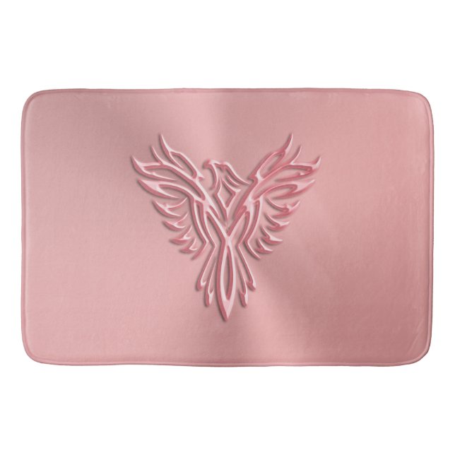 Tapis De Bain Phoenix Stylisé Rose sur l'or rose (Devant)