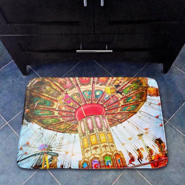 Tapis De Bain Photo audacieuse et cool d'un manège de carrousel  (Créateur téléchargé)