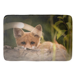 Tapis De Bain Photo de Cute Little Orange Fox