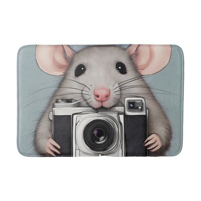 Tapis De Bain Photographe de Cute Rat (Devant)