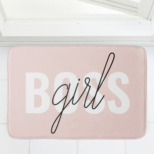 Tapis De Bain Phrase moderne Pastel Rose fille Boss Phrase