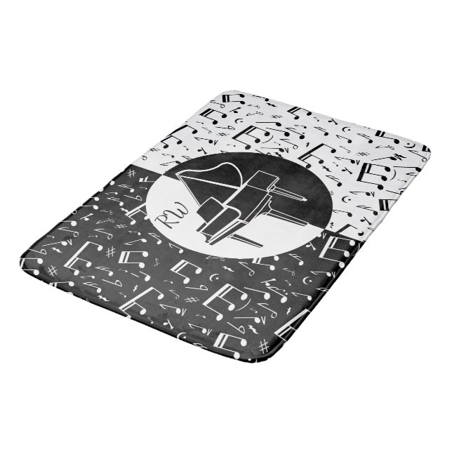 Tapis De Bain Piano noir et blanc (Angle)