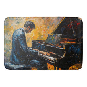 Tapis De Bain Piano Player - Peinture à l'huile