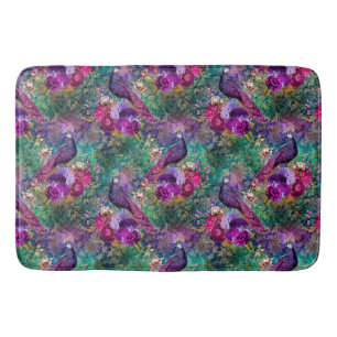 Tapis De Bain Pic rose pourpre Floral