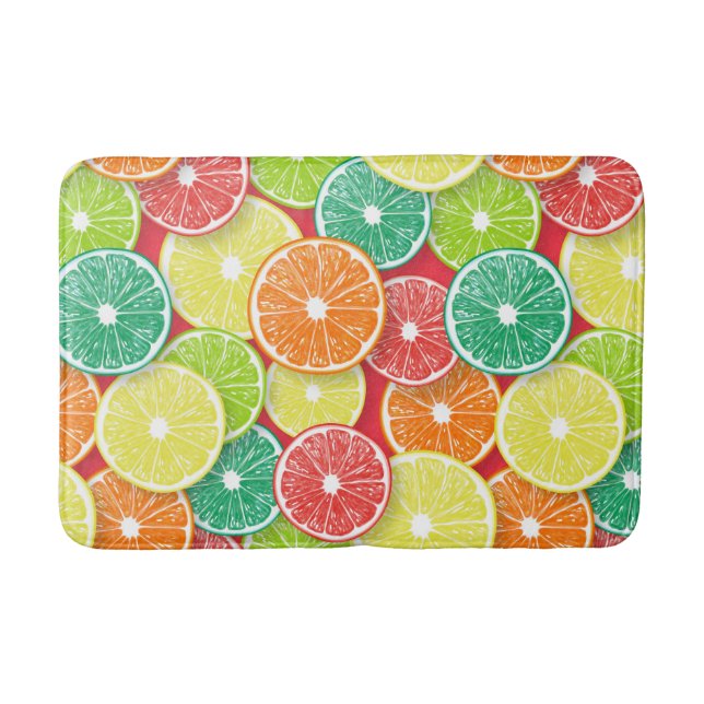 Tapis De Bain Pièces de fruits d'agrumes pop art 2 (Devant)