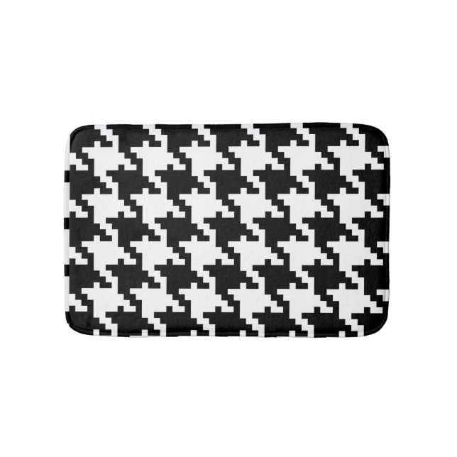 Tapis De Bain Pied-de-poule noir et blanc (Devant)