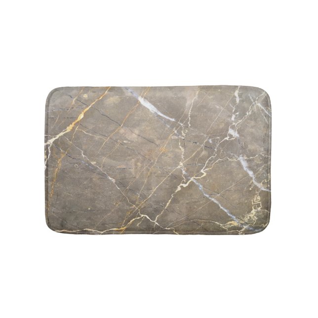 Tapis De Bain Pierre Brune Moderne, Motif Marbre (Devant)