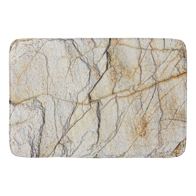 Tapis De Bain Pierre de marbre texturée marron et noire (Devant)