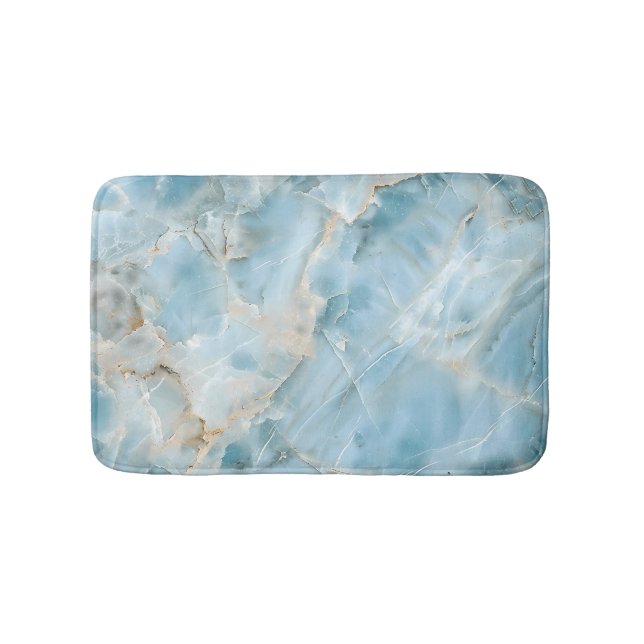 Tapis De Bain Pierre précieuse esthétique bleu clair moderne de  (Devant)