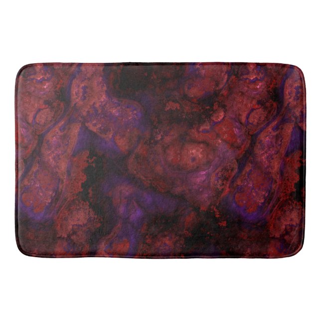 Tapis De Bain Pierre rouge et violet abstrait (Devant)