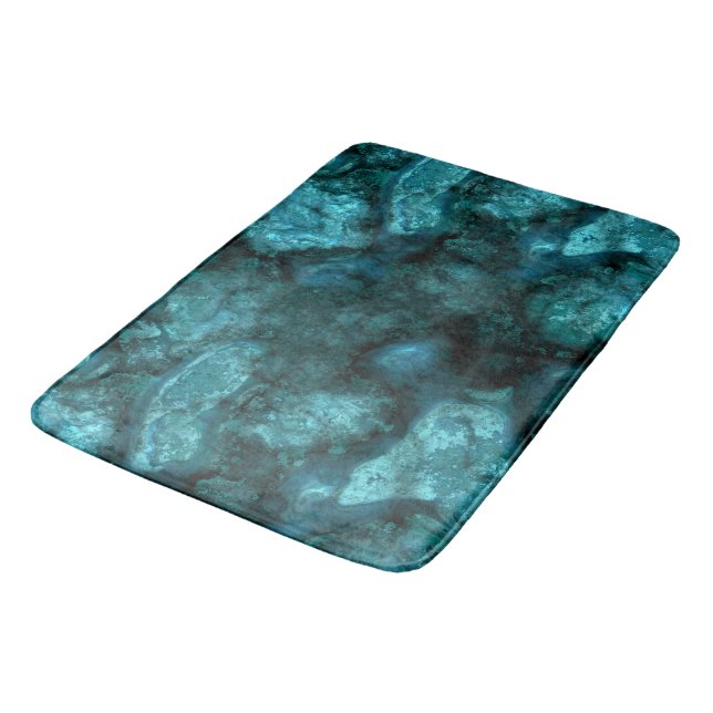 Tapis De Bain Pierre turquoise abstraite (Angle)