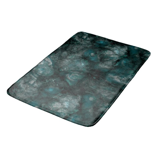 Tapis De Bain Pierre verte turquoise abstraite (Angle)