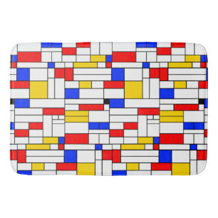 Tapis De Bain Piet Mondrian Style Art Abstrait