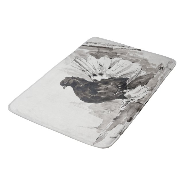 Tapis De Bain Pigeon à queue indienne Eyeliner Poule (Angle)