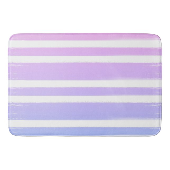 Tapis De Bain Pinceau de peinture bleu rose pastel (Devant)