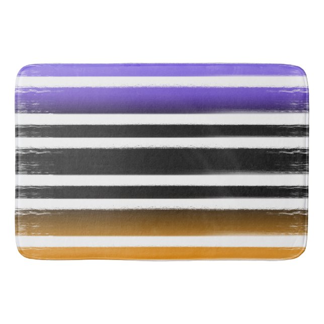 Tapis De Bain Pinceau violet noir orange pinceau Halloween (Devant)