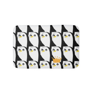 Tapis De Bain Pingouin comique : noir blanc Vintage