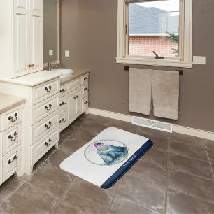 Tapis De Bain Pingouin mignon debout sur un iceberg