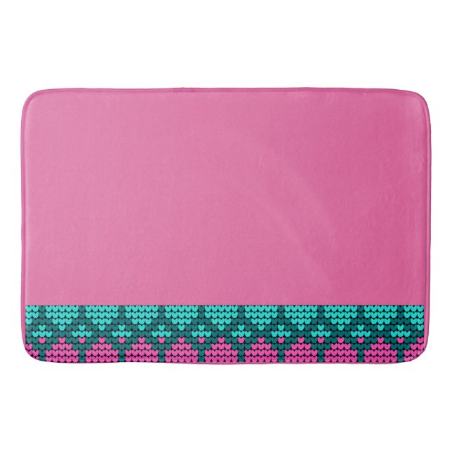 Tapis De Bain PInk frontière norvégienne blanche (Devant)