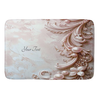 Tapis De Bain Pink Ornate Pearl and Floral Bath Mat