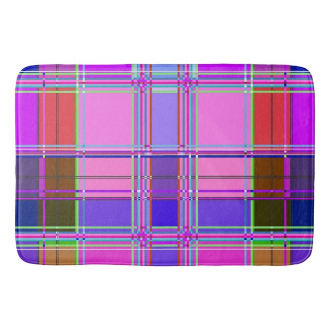 Tapis De Bain Pink tartan Fabric Pattern Cloth Madras (Devant)