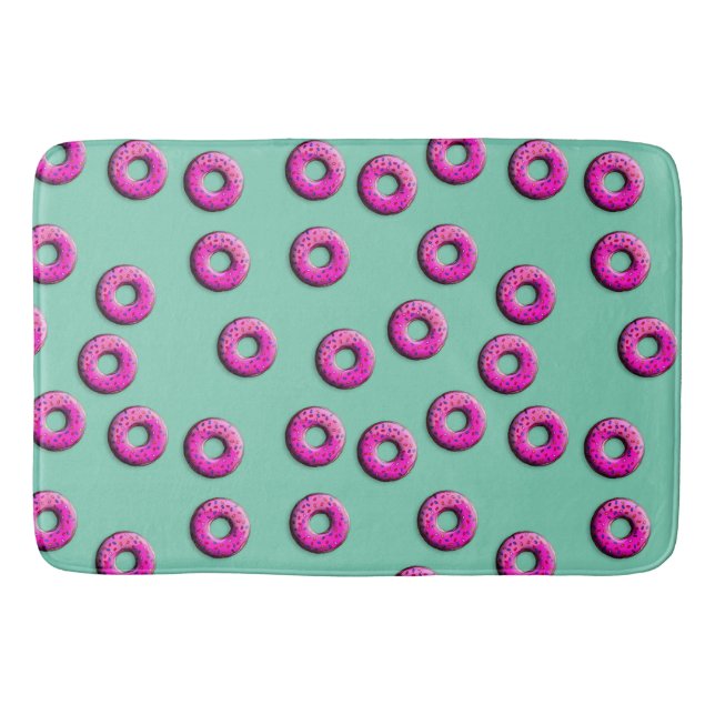 Tapis De Bain Pinky Donuts motif sans faille + vos idées (Devant)