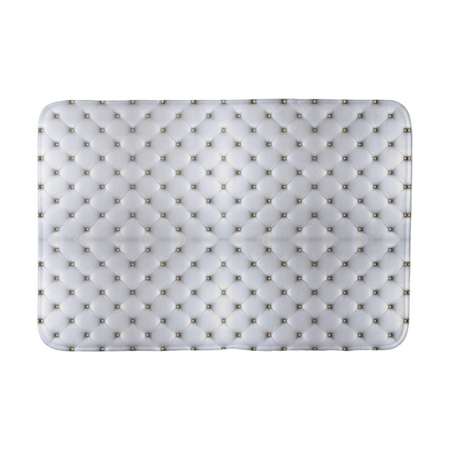 Tapis De Bain Pintuck look blanc et or élégant (Devant)