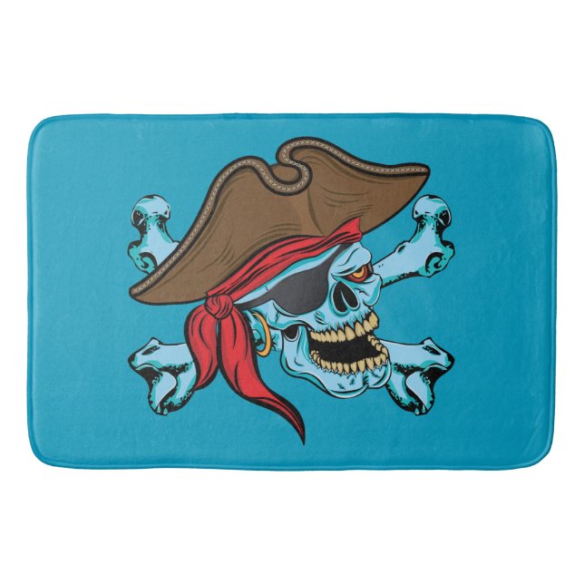 Tapis De Bain Pirate crâne et os croisés (Devant)