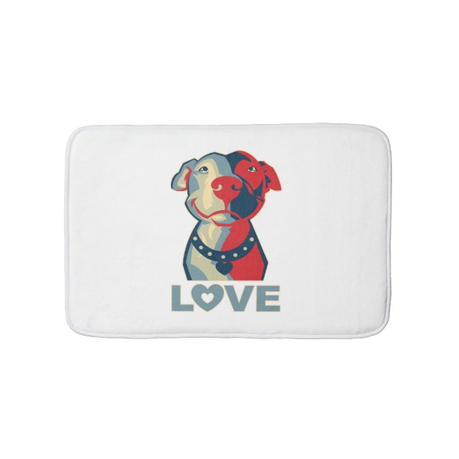 Tapis De Bain Pitbull - AMOUR (Devant)
