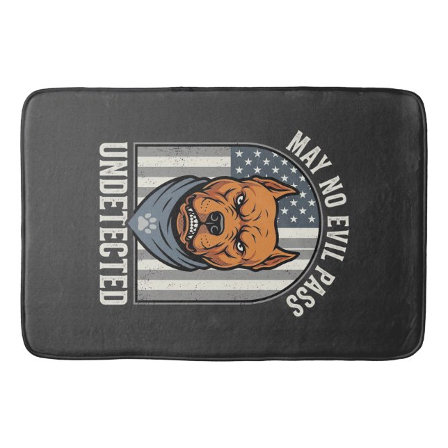 Tapis De Bain Pitbull Patriotique Chien de Garde (Devant)
