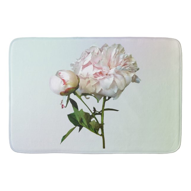 Tapis De Bain Pivoine rose pâle et bourgeon (Devant)