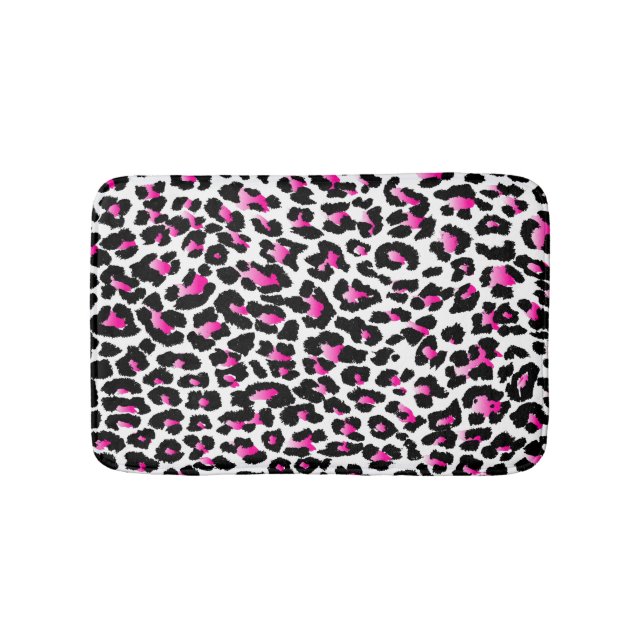 Tapis De Bain PixDezines couleur léopard rose/DO-IT-YOURSELF arr (Devant)