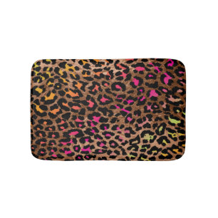 Tapis De Bain PixDezines Léopard/Couleurs Arc-en-ciel/Réglable