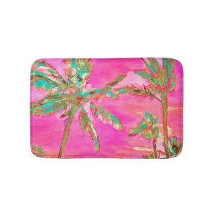 Tapis De Bain PixDezines Vintage Hawaiian Beach/Rose