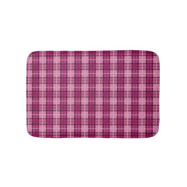 Tapis De Bain Pixel Plaid_Magenta-Black (Devant)