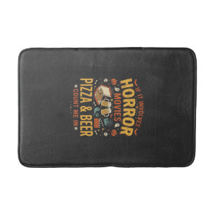 Tapis De Bain Pizza Bière Films d'Horreur Design Halloween_1