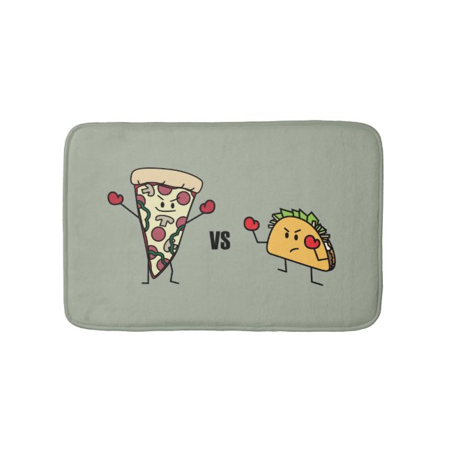Tapis De Bain Pizza de pepperoni CONTRE le taco : Mexicain (Devant)
