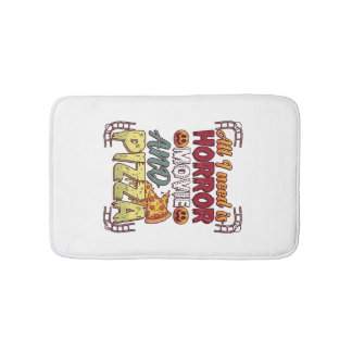 Tapis De Bain Pizza Film d'Horreur Halloween Citrouille Crâne Tr