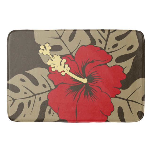 Tapis De Bain Plage Banzai Hawaïen Fleur d'Hibiscus (Devant)