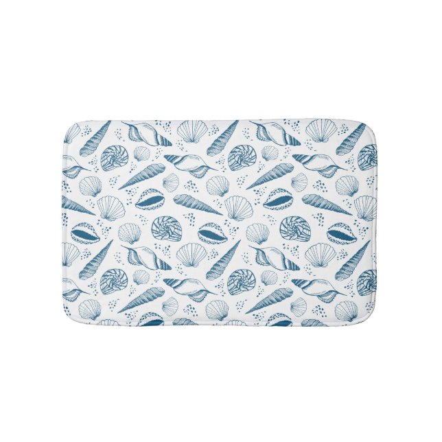 Tapis De Bain Plage bleu de coquillages (Devant)