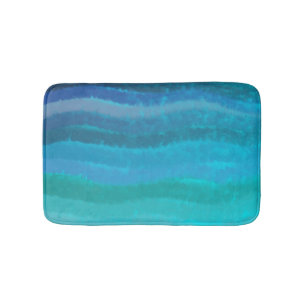 Tapis De Bain Plage Côtière Vagues Salées Sur Turquoise