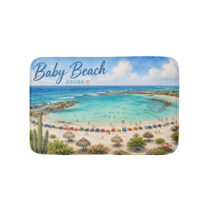 Tapis De Bain Plage de bébé Aruba Voyage souvenir des Caraïbes