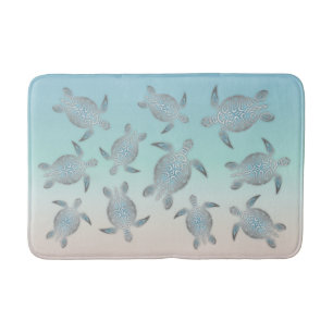 Tapis De Bain Plage des tortues de mer d'argent