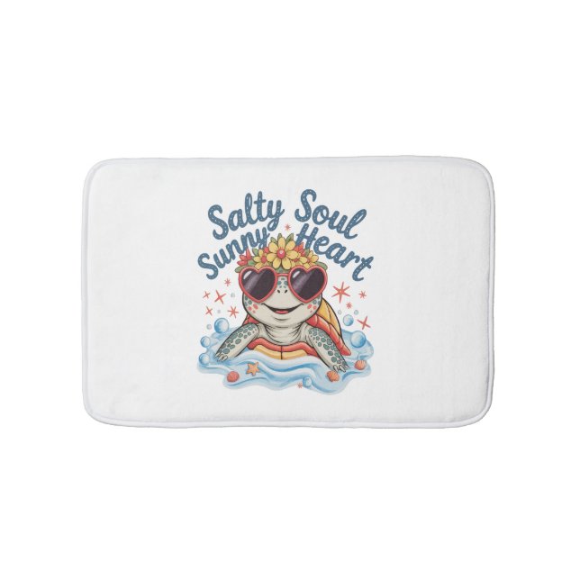 Tapis De Bain Plage d'été de Tortue Florale (Devant)