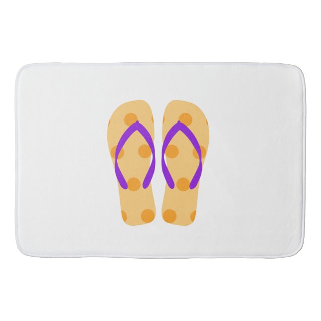 Tapis De Bain Plage d'été violet orange Flip Flops Bain Mat (Devant)