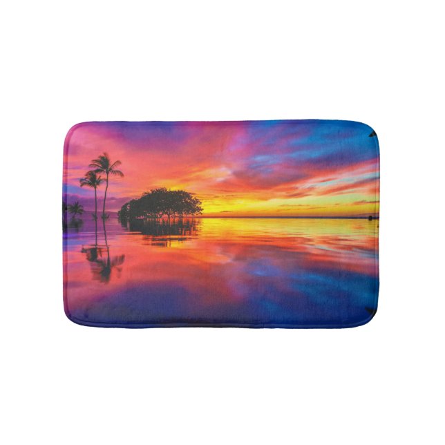 Tapis De Bain Plage majestueuse du coucher du soleil | Wailea, (Devant)