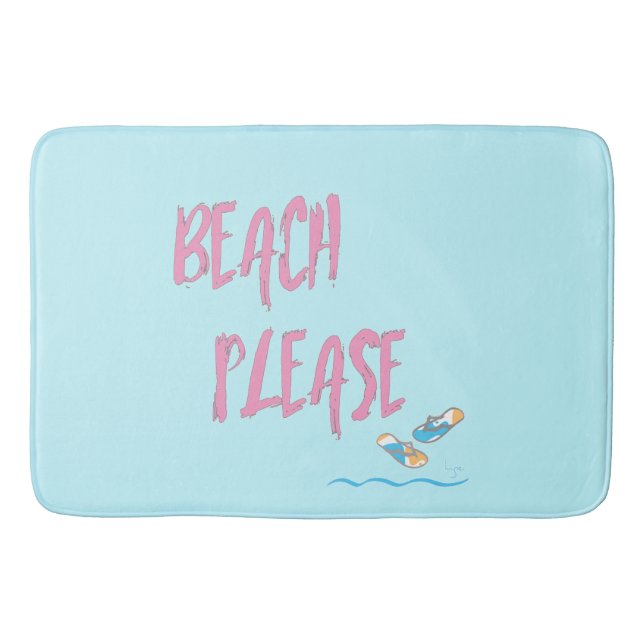 Tapis De Bain Plage S'Il Vous Plaît, Flip Flops Amusants Cool Mo (Devant)