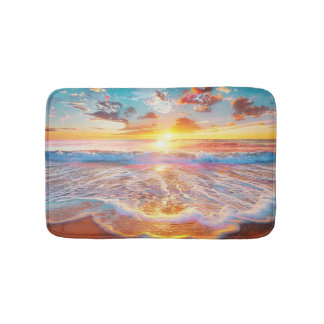 Tapis De Bain Plage Tropical Coucher de soleil Salle de bain Mat