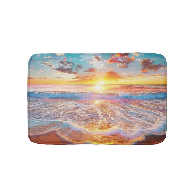 Tapis De Bain Plage Tropical Coucher de soleil Salle de bain Mat (Devant)