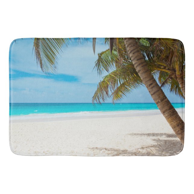 Tapis De Bain Plage tropicale, Sable, Océan, Palm Tree Fun Summe (Devant)